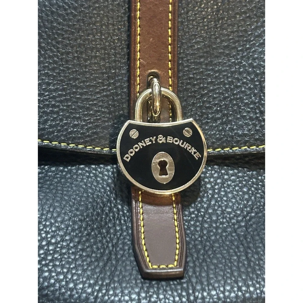Dooney & Bourke Samba Satchel J8400932 Black & Brown Leather - Red Lining